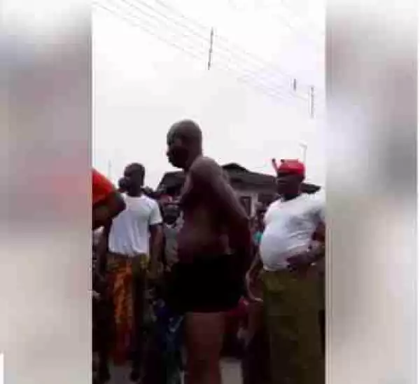 Man Stripped Unclad, Given An Oath Publicly After Being Accused Of Murder (Photos)